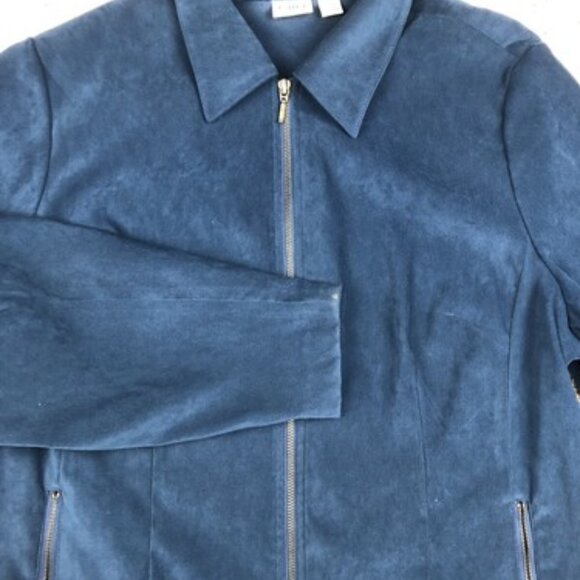 Cato Size 20W Women's Blue Long Sleeve Suit Style Full Zip Jacket With Pockets - Picture 1 of 10